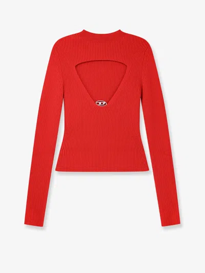 Diesel M-olina Wool Sweater In Red