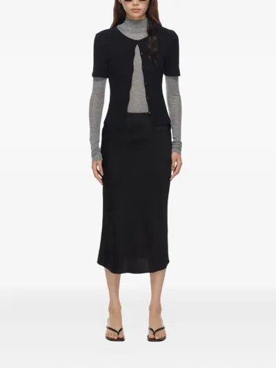 Samsoe & Samsoe Sajuni Ribbed Button Cardigan In Blue