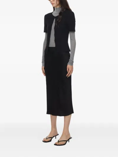 Samsoe & Samsoe Sajuni Ribbed Button Cardigan In Blue