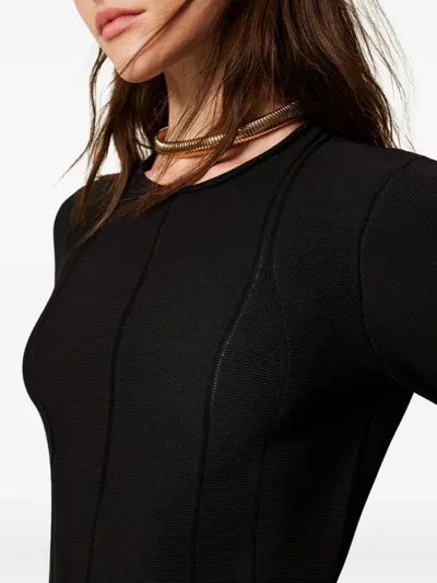 Twinset Panelled Fine-knit Dress In Black