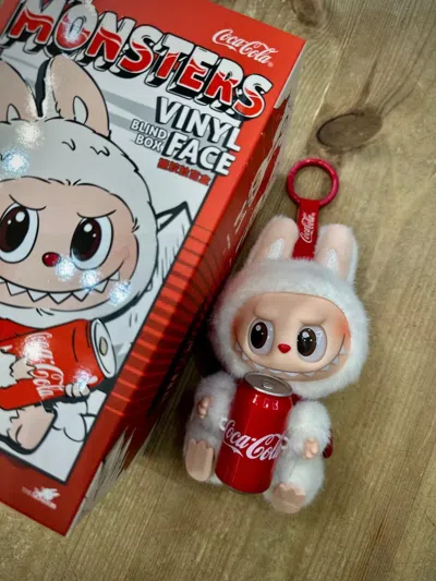 Pop Mart Labubu The Monsters Coca Cola Series Vinyl Face Keyring In Red