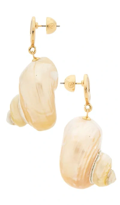 Ettika Sunken Treasure Shell Drop Earrings In Gold