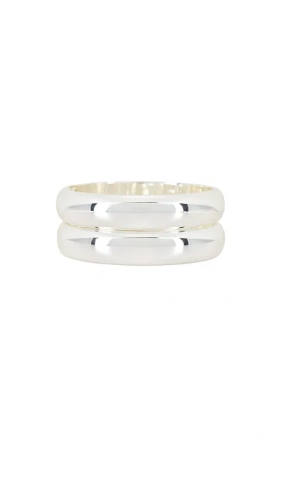 Ettika Simple Stack Bangle Set In Metallic
