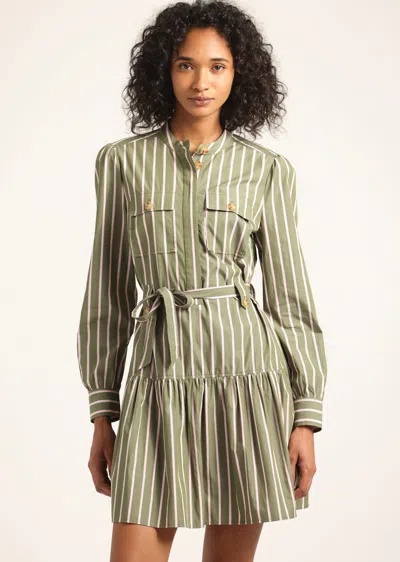 Derek Lam 10 Crosby Kayla Utility Shirt Dress In Green