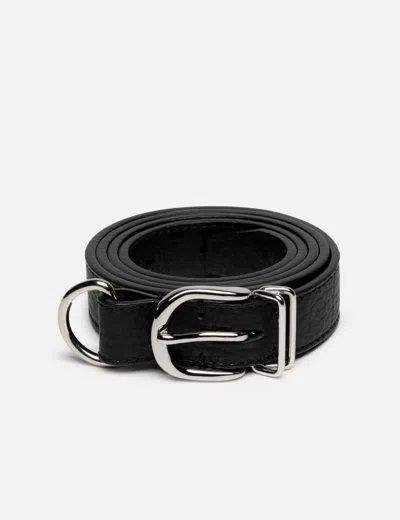 Undercover Up2e4w01 Double Buckle Logo Leather Belt In Black