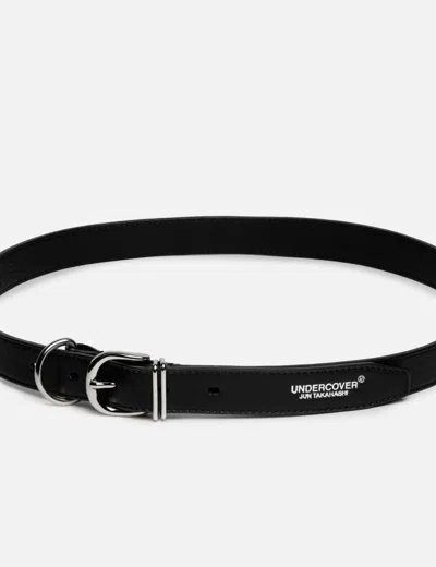 Undercover Up2e4w01 Double Buckle Logo Leather Belt In Black