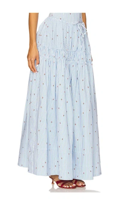 Weworewhat Tiered Midi Skirt In Blue