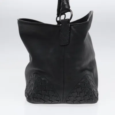 Pre-owned Bottega Veneta Intrecciato Black Leather Shoulder Bag ()