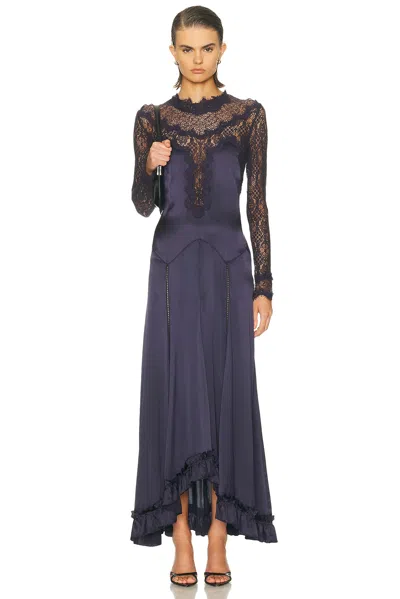 Isabel Marant Dolores Lacy Satin Dress In Black