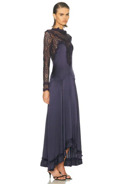 Isabel Marant Dolores Lacy Satin Dress In Black