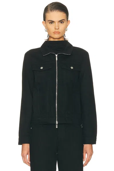 Helmut Lang Funnel Neck Trucker Jacket In Black