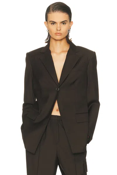 Helmut Lang Cut Away Blazer In Brown