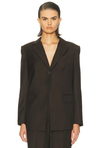 Helmut Lang Cut Away Blazer In Brown