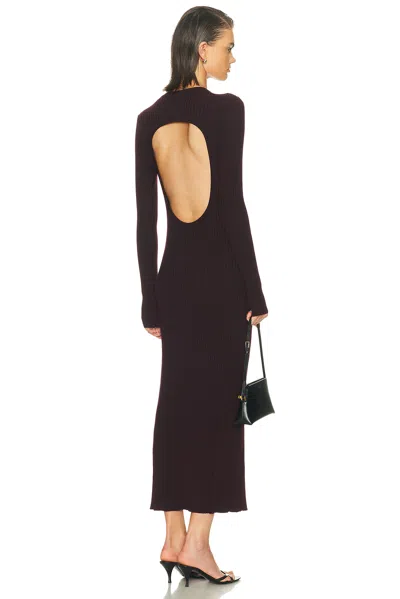 Helmut Lang Midi Dress With Long Sleeves And Open Back In Purple