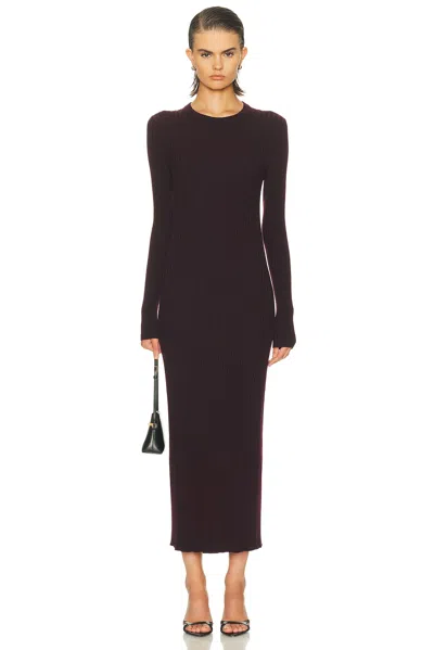 Helmut Lang Midi Dress With Long Sleeves And Open Back In Purple