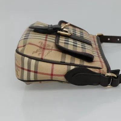 Pre-owned Burberry Nova Check Beige Canvas Shoulder Bag ()