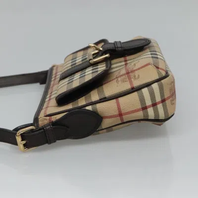 Pre-owned Burberry Nova Check Beige Canvas Shoulder Bag ()