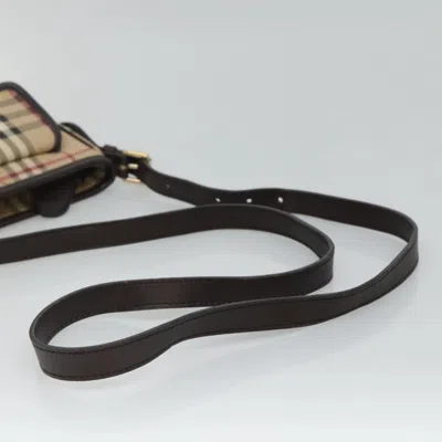 Pre-owned Burberry Nova Check Beige Canvas Shoulder Bag ()