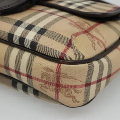 Pre-owned Burberry Nova Check Beige Canvas Shoulder Bag ()