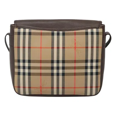 Pre-owned Burberry Nova Check Beige Canvas Shoulder Bag ()