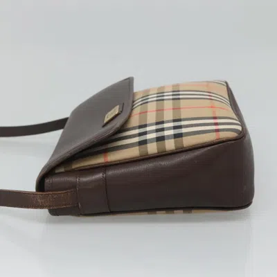 Pre-owned Burberry Nova Check Beige Canvas Shoulder Bag ()