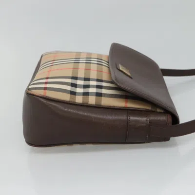 Pre-owned Burberry Nova Check Beige Canvas Shoulder Bag ()
