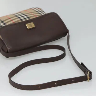 Pre-owned Burberry Nova Check Beige Canvas Shoulder Bag ()