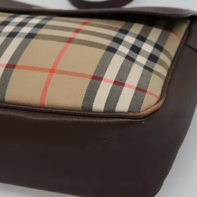 Pre-owned Burberry Nova Check Beige Canvas Shoulder Bag ()
