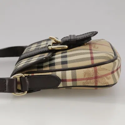 Pre-owned Burberry Nova Check Beige Canvas Shoulder Bag ()