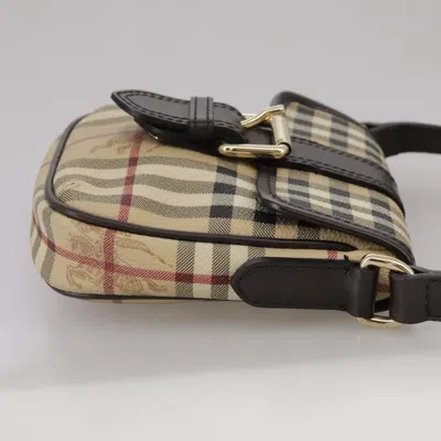 Pre-owned Burberry Nova Check Beige Canvas Shoulder Bag ()