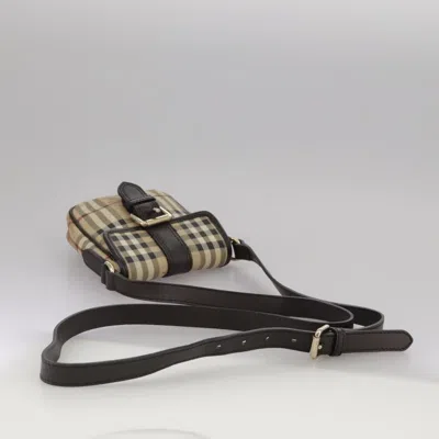 Pre-owned Burberry Nova Check Beige Canvas Shoulder Bag ()