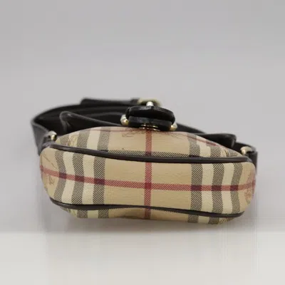 Pre-owned Burberry Nova Check Beige Canvas Shoulder Bag ()