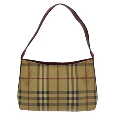 Pre-owned Burberry Nova Check Beige Canvas Shoulder Bag ()