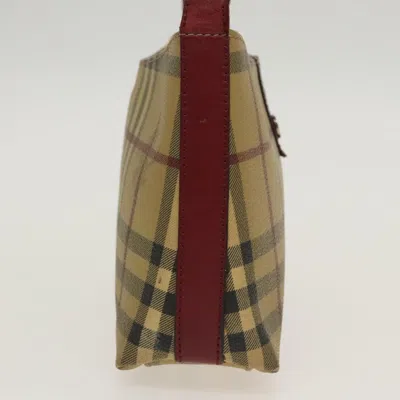 Pre-owned Burberry Nova Check Beige Canvas Shoulder Bag ()