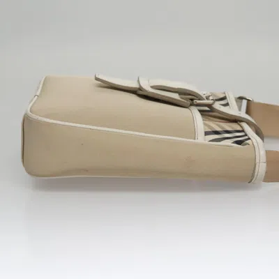 Pre-owned Burberry Nova Check Beige Canvas Shoulder Bag ()