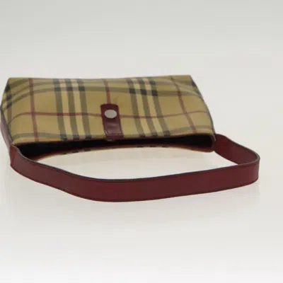 Pre-owned Burberry Nova Check Beige Canvas Shoulder Bag ()