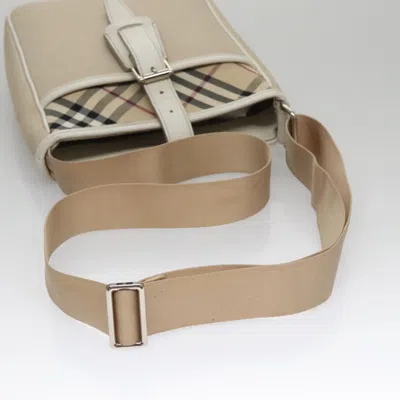 Pre-owned Burberry Nova Check Beige Canvas Shoulder Bag ()