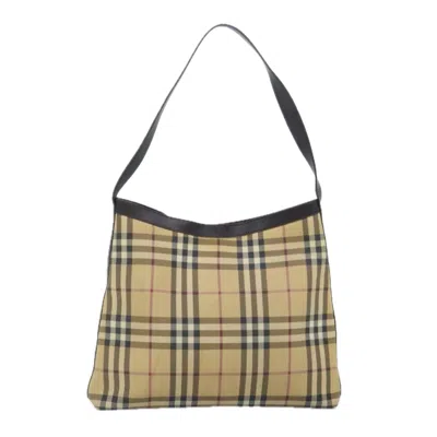 Pre-owned Burberry Nova Check Beige Canvas Shoulder Bag ()