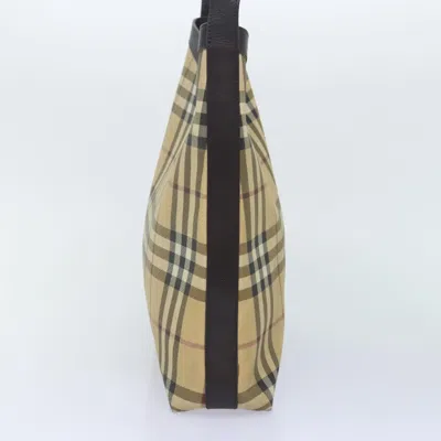 Pre-owned Burberry Nova Check Beige Canvas Shoulder Bag ()