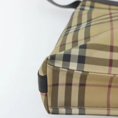 Pre-owned Burberry Nova Check Beige Canvas Shoulder Bag ()