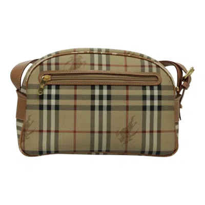 Pre-owned Burberry Nova Check Beige Canvas Shoulder Bag ()