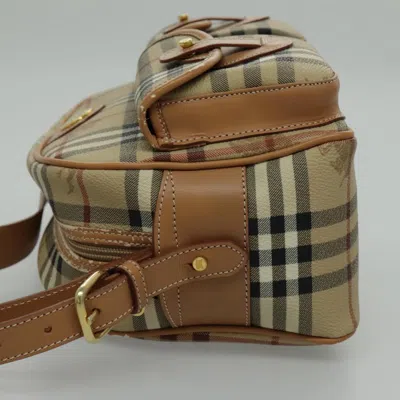 Pre-owned Burberry Nova Check Beige Canvas Shoulder Bag ()