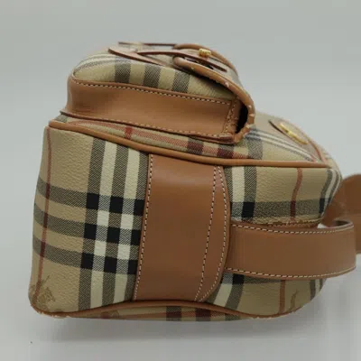 Pre-owned Burberry Nova Check Beige Canvas Shoulder Bag ()