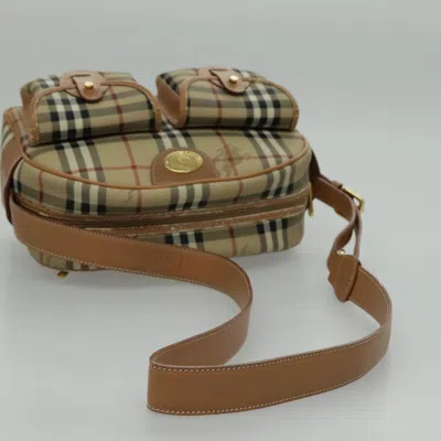 Pre-owned Burberry Nova Check Beige Canvas Shoulder Bag ()