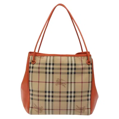 Pre-owned Burberry Nova Check Beige Canvas Tote Bag ()