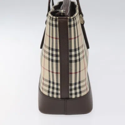Pre-owned Burberry Nova Check Beige Canvas Tote Bag ()