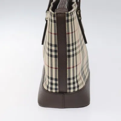 Pre-owned Burberry Nova Check Beige Canvas Tote Bag ()