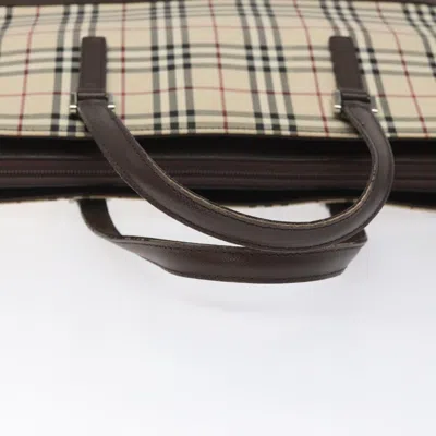 Pre-owned Burberry Nova Check Beige Canvas Tote Bag ()