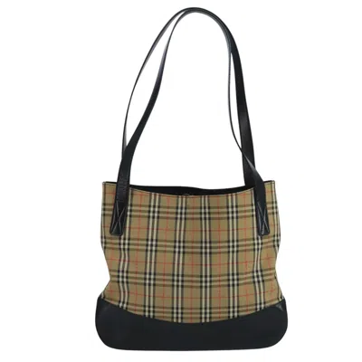 Pre-owned Burberry Nova Check Beige Canvas Tote Bag ()