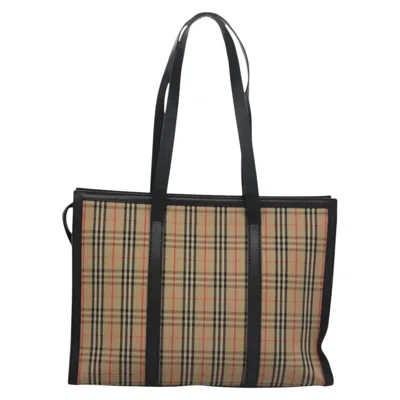 Pre-owned Burberry Nova Check Beige Canvas Tote Bag ()